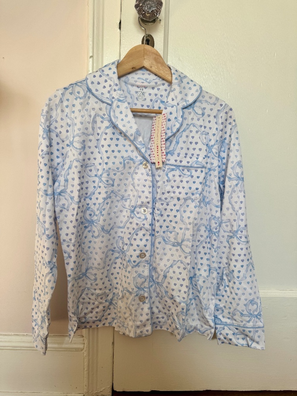 Roller Rabbit x Love Shack Fancy Luna Bow Long Sleeve Polo PJ